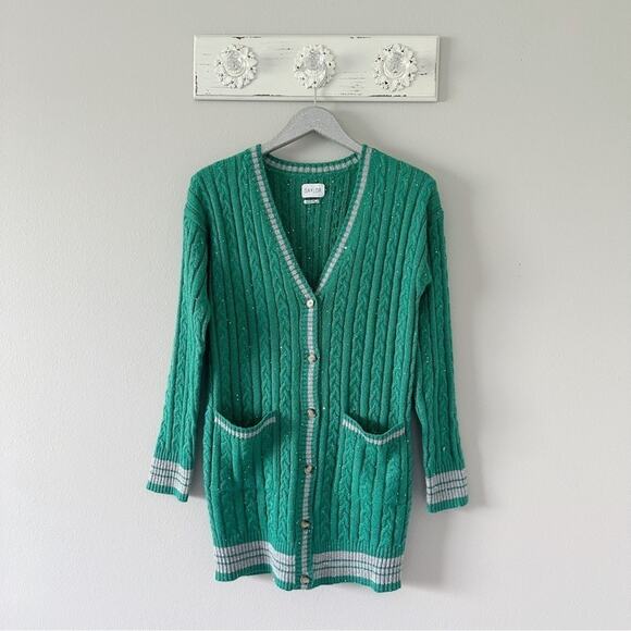SAYLOR Dresses & Skirts - Saylor Marisole Dress Emerald Green Cardigan / Mini Dress